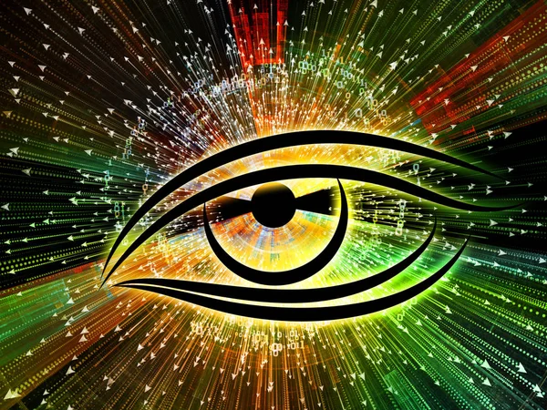 Auge Des Wissens Hintergrund Der Augensymbole Und Des Pfeilbruchs Zum — Stockfoto