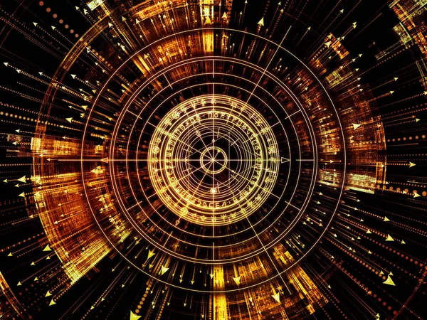 Anlam serisi çemberi. Kutsal sembolleri, oklar ve fraktal öğeleri, maneviyat, Astroloji, fal ve sihir konuyla ilgili kompozisyon