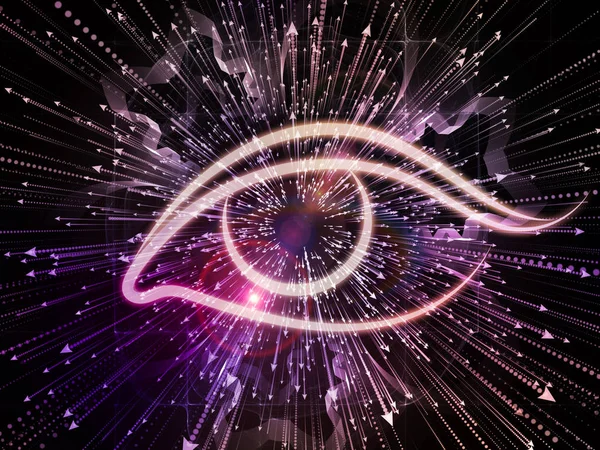 Eye Knowledge Series Backdrop Eye Icon Arrow Burst Complement Your — Stock Photo, Image