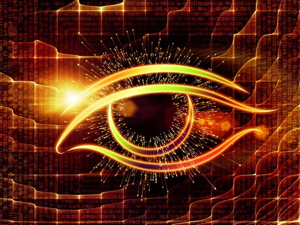 Série Eye Knowledge Arranjo Abstrato Ícone Olho Explosão Seta Adequado — Fotografia de Stock