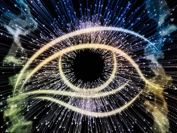 Eye Knowledge Series Composición Del Icono Del Ojo Flecha Estalló — Foto de Stock