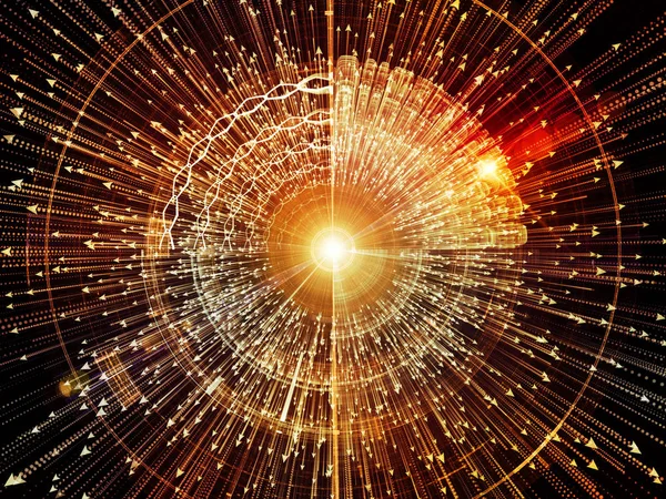 Bilgi patlama serisi. Oklar ve fraktal öğeleri bilim, bilgi teknoloji ve eğitim konusunda patlama düzenlenmesi