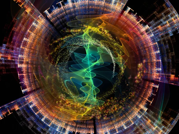 Dalga fonksiyonu serisi. Renkli sinüs titreşimlerin görsel açıdan hoş kompozisyon, ışık ve fraktal elemanları inşaat üstünde ses ekolayzer, için müzik spektrum ve kuantum olasılık