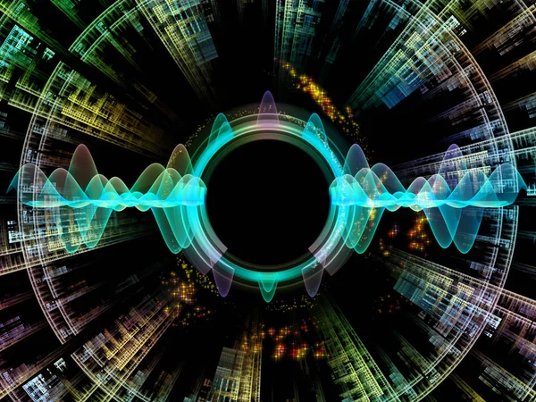 Dalga Fonksiyonu Serisi Renkli Sinüs Titreşimlerinden Ses Eşitleyicisi Müzik Spektrumu — Stok fotoğraf