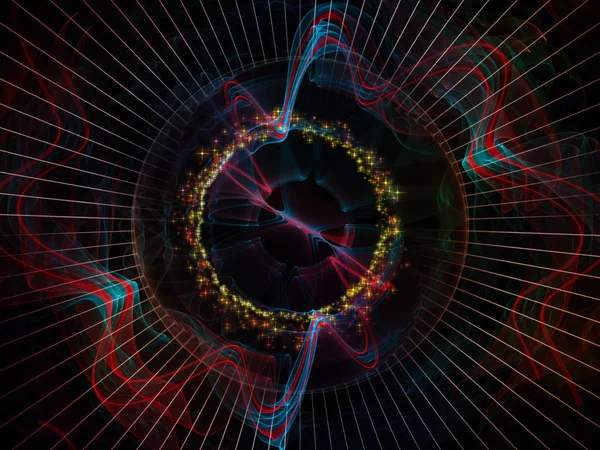 Dalga fonksiyonu serisi. Renkli sinüs titreşimler kompozisyon, ışık ve fraktal öğeleri ses ekolayzer, konu üzerinde müzik spektrum ve kuantum olasılık