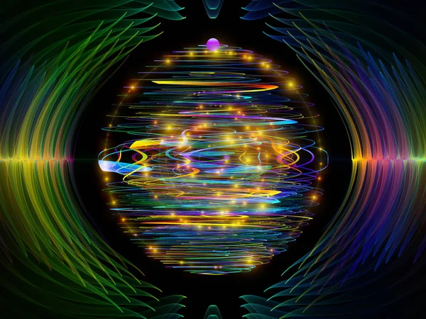 Wave Function Series Backdrop Colored Sine Vibrations Light Fractal Elements — Stock Photo, Image