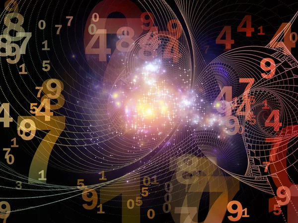 Math Reality Series Interplay Numbers Lights Fractal Patterns Subject Mathematics — Stock Photo, Image