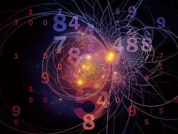 Série Math Reality Conception Abstraite Faite Nombres Lumières Motifs Fractaux — Photo