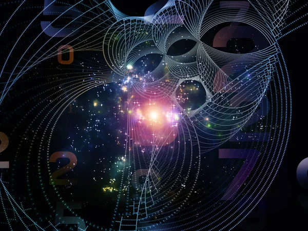 Matematik gerçeklik serisi. Arka plan tasarımı numaraları, ışıklar ve Fraktal desenleri konu, matematik, eğitim ve bilim