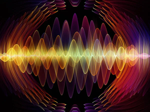 Dalga fonksiyonu serisi. Bileşimi renkli sinüs titreşimler, ışık ve ses ekolayzer, müzik projeleri için fon olarak hizmet etmek için fraktal öğeleri spektrum ve kuantum olasılık