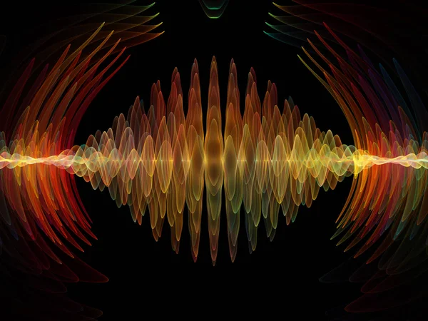 Dalga fonksiyonu serisi. Renkli sinüs titreşimlerin aranjman, ışık ve fraktal elemanları ses ekolayzer, projeler için fon olarak müzik spektrum ve kuantum olasılık