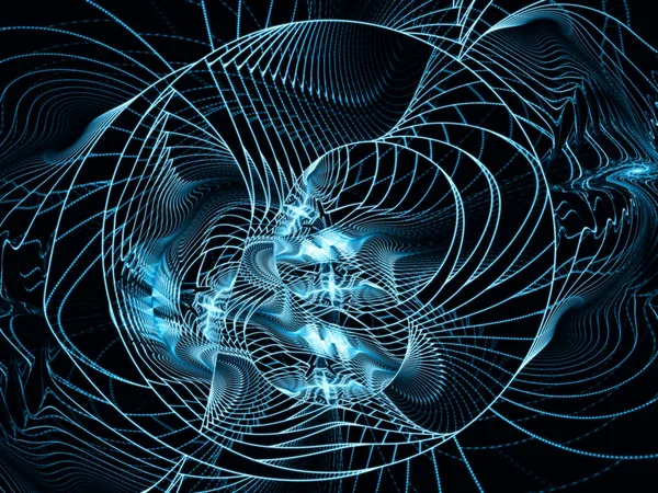 Noktalar ve Çizgiler serisi. Sanat, tasarım ve teknoloji projeleri için uygun dairesel fraktal kalıpların arkaplanı.