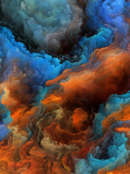 Color Flow series. Arrangement of streams of digital paint on the subject of music, creativity, imagination, art and design