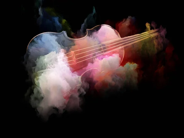 Music Dream Series Backdrop Design Violin Abstract Colorful Paint Works — Stock Photo, Image