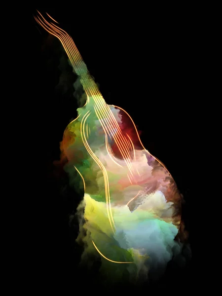 Сериал Music Dream Творческая Аранжировка Гитары Абстрактной Красочной Краски Предмета — стоковое фото