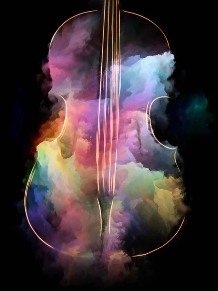 Music Dream Series Abstract Arrangement Violin Abstract Colorful Paint Suitable — Stock Photo, Image