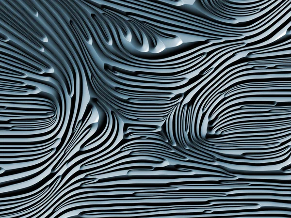 自然系列曲线 基于3D 渲染的蓝色浮雕浮雕图案在自然形态 艺术造型 设计装饰等学科中的设计 — 图库照片