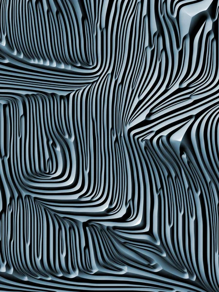 自然シリーズの曲線 自然の形 アール ヌーボー デザインと装飾の幾何学をテーマに青いエンボス Bas レリーフ パターンの レンダリングの背景 — ストック写真