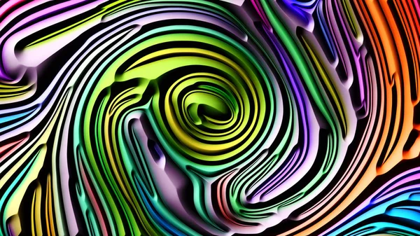 Curvas Série Natureza Composição Renderização Baixo Relevo Multicolorido Relevo Padrão — Fotografia de Stock