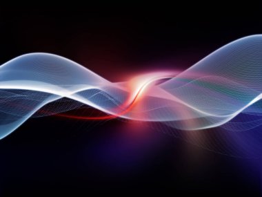 Teknoloji alanı serisi. Dalgalar, Izgaralar ve ışıklar teknoloji, bilim ve bilgisayar bilgi dünyası konusunda yapılmış soyut tasarım