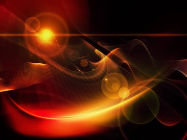 Teknoloji alanı serisi. Arka plan dalgalar, Izgaralar ve teknoloji, bilim ve bilgisayar bilgi dünyasına konusu ışıkları bileşimi