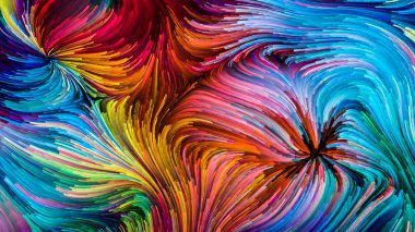 Drama renkler Serisi. Tasarım, yaratıcılık ve hayal gücü konusunda sanal tuval bileşimi