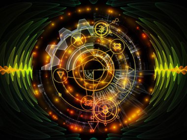 Astral kızdırma serisi. Tasarım maneviyat, büyü ve Tasavvuf konusunda bir metafor olarak kutsal geometri hatları, Astroloji sembolleri ve ışıklar oluşur