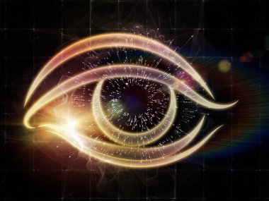 Bilgi Gözü serisi. Bilim, eğitim ve modern teknoloji konularındaki tasarımınızı tamamlamak için göz simgesi ve ok patlaması