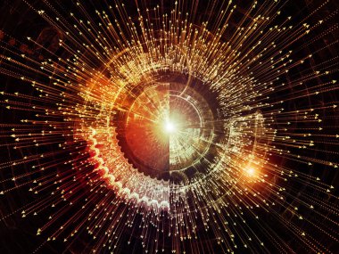 Bilgi patlama serisi. Oklar ve fraktal öğeleri bilim, bilgi teknoloji ve eğitim konusunda patlama bileşimi