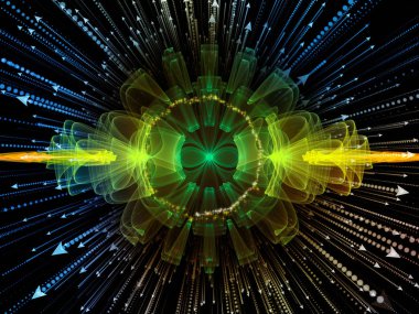 Dalga fonksiyonu serisi. Renkli sinüs titreşimler arka plan kompozisyon, ışık ve fraktal öğeleri ses ekolayzer, konu üzerinde müzik spektrum ve kuantum olasılık