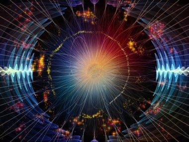 Dalga fonksiyonu serisi. Soyut renkli sinüs titreşimler, ışık ve fraktal öğeleri uygun projeler üzerinde ses ekolayzer, müzik için oluşan spektrum ve kuantum olasılık