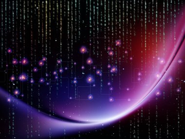 Numbers serisinin dizaynı. Bilim, bilgi teknolojisi ve matematik konularındaki rakamların ve soyut elementlerin etkileşimi