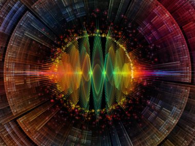 Dalga fonksiyonu serisi. Renkli sinüs titreşimlerin yaratıcı düzenleme, ışık ve fraktal öğeleri için ses ekolayzer, konunun müzik spektrum ve kuantum olasılık