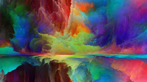 Aus Dieser Weltserie Kreative Anordnung Surrealer Landschaftselemente Und Fraktaler Farben — Stockfoto