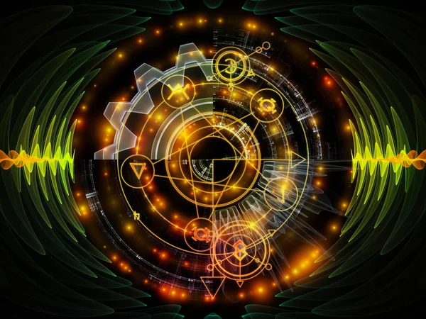 Astral Glow Series Design Composed Sacred Geometry Lines Astrology Symbols — Stock Photo, Image