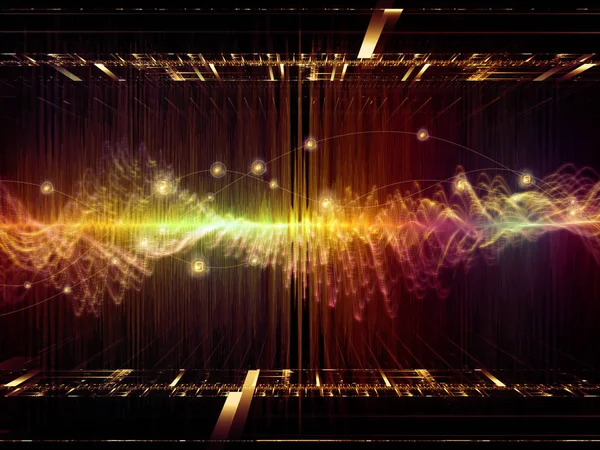 Wave Function Series Background Design Colored Sine Vibrations Light Fractal — Stock Photo, Image