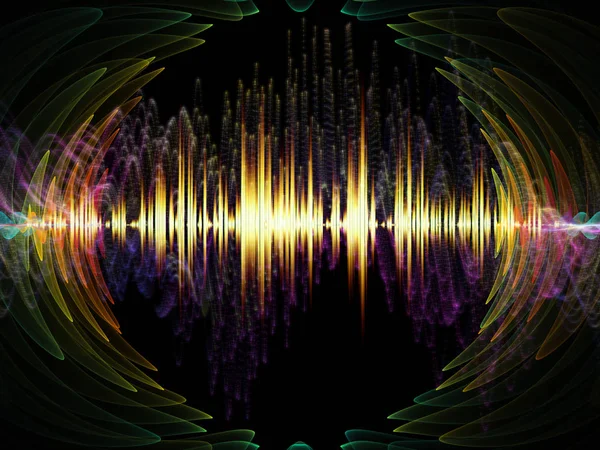 Wave Function Series Backdrop Composed Colored Sine Vibrations Light Fractal — Stock Photo, Image