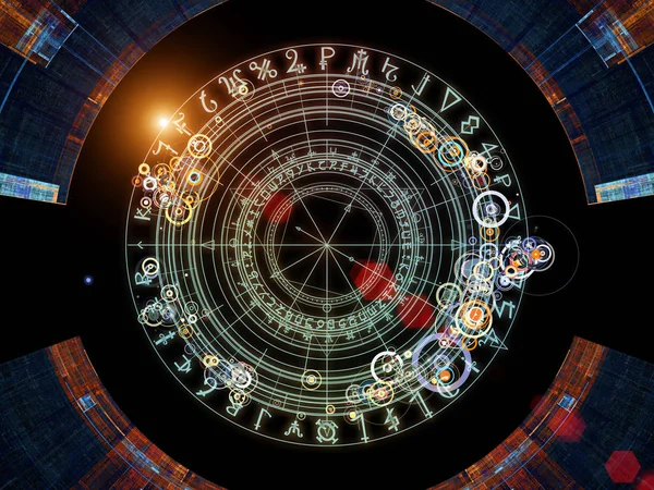 Background Design Fractal Elements Sacred Symbols Circles Subject Mysticism Occult — Stock Photo, Image