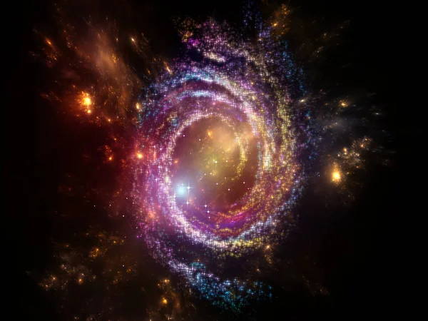星や科学 スペースの件名にフラクタル フォームの背景 — ストック写真
