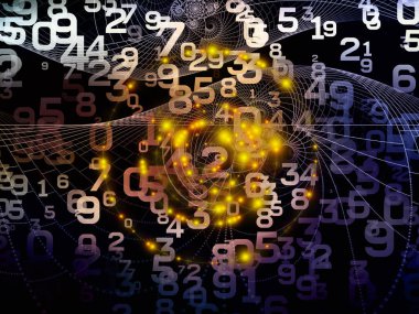 Matematik gerçeklik serisi. Arka plan tasarımı numaraları, ışıklar ve Fraktal desenleri konu, matematik, eğitim ve bilim