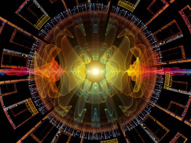 Dalga fonksiyonu serisi. Renkli sinüs titreşimlerin yaratıcı düzenleme, ışık ve fraktal elemanları kavramı mecaz ses ekolayzer, konuyla ilgili olarak müzik spektrum ve kuantum olasılık