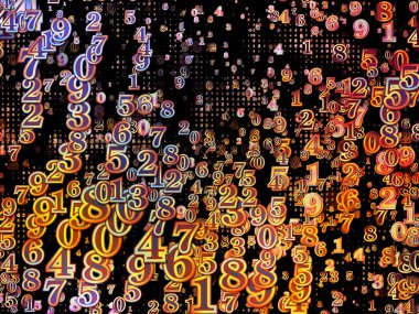 Numara dünya serisi. Basamak ve fraktal öğeleri bilim, eğitim ve modern teknoloji konuyla ilgili kompozisyon