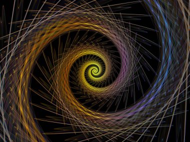 Sarmal geometri serisi. Fraktal öğeleri matematik, geometri ve bilim konusunda iplik girdap soyut tasarım yapılmış