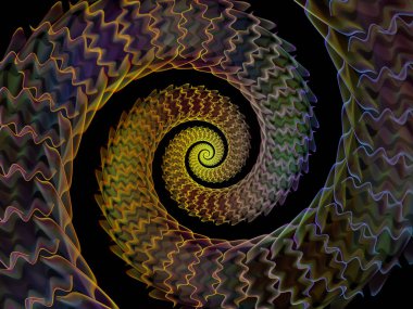 Sarmal geometri serisi. Fraktal öğeleri matematik, geometri ve bilim konusunda iplik girdap soyut tasarım yapılmış