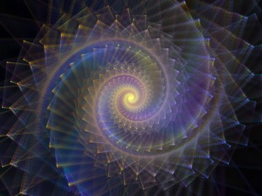 Sarmal geometri serisi. Fraktal öğeleri matematik, geometri ve bilim konusunda iplik girdap soyut tasarım yapılmış