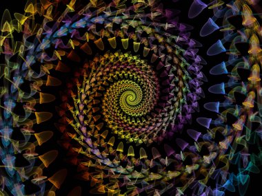 Sarmal geometri serisi. Fraktal öğeleri matematik, geometri ve bilim konusunda iplik girdap soyut tasarım yapılmış