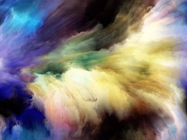 Soyut Renk serisi. Sanat, yaratıcılık ve hayal gücü konularında tuval üzerinde hareketli renkli resmin düzenlenmesi