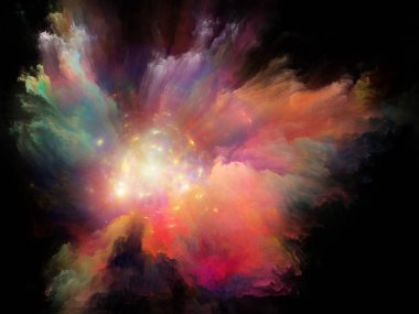 Renk Akımı serisi. Müzik, yaratıcılık, hayal gücü, sanat ve tasarım konularındaki dijital boya akışlarının arkaplanı