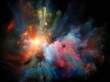 Renk Akımı serisi. Müzik, yaratıcılık, hayal gücü, sanat ve tasarım konularındaki dijital boya akışlarının arkaplanı