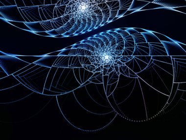 Noktalar ve çizgiler serisi. Arka plan sanat, tasarım ve teknoloji projeleri için uygun dairesel fraktal kalıplarının.